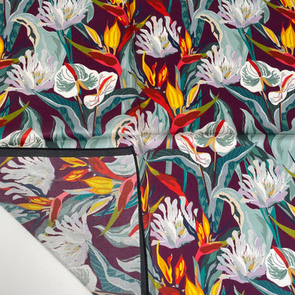 100% Pure Silk Multicolor 20" Silk Square Scarf -The Flowers
