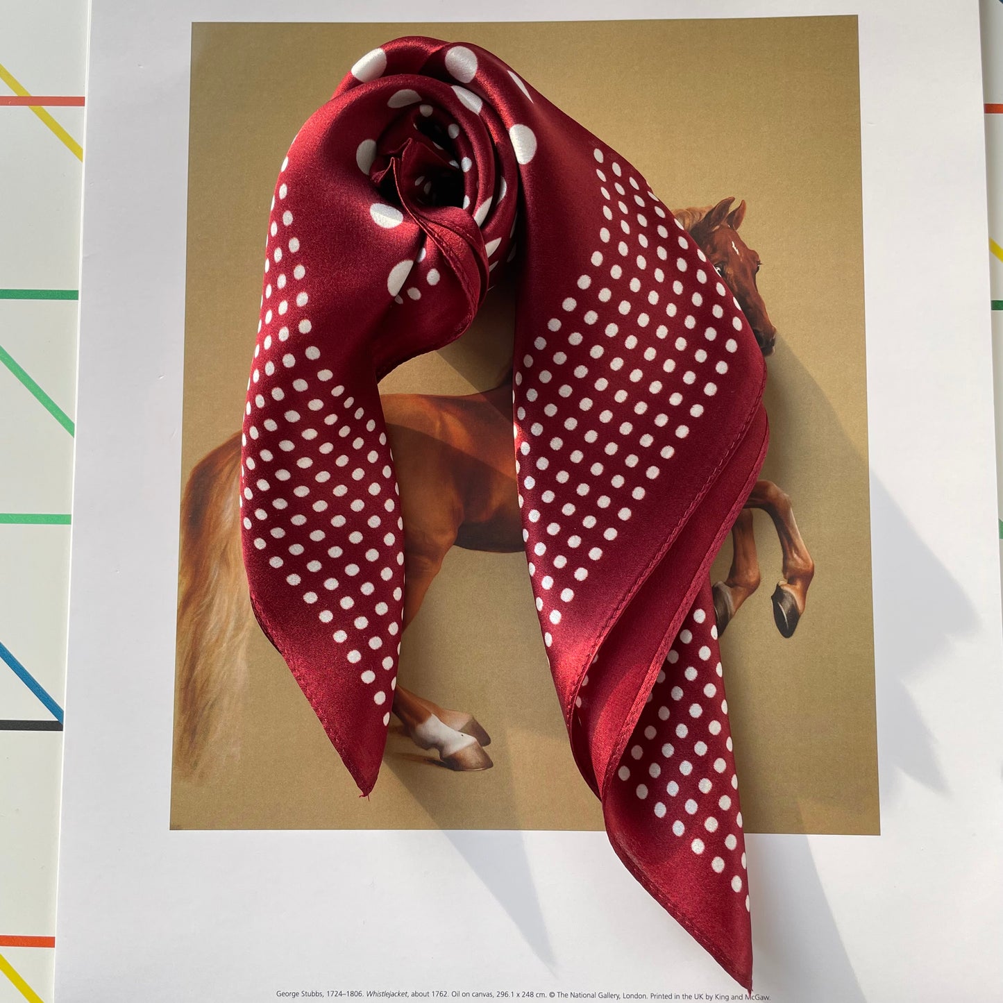 100% Mulberry Silk Scarf-Small Square Multicolor Silk Scarf, lightweight Luxury Neck Hair Scarf - The Burgundy Dots