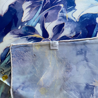 100% Pure Mulberry Silk Multicolour Handmade Large Silk Scarf 43"- The Irises