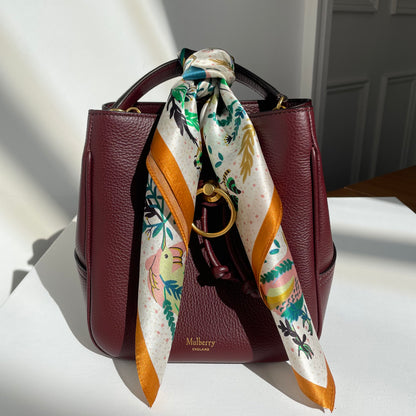 100% Mulberry Silk Scarf-Small Square Multicolor Silk Scarf, lightweight Luxury Neck Hair Scarf -The Pipit Garden