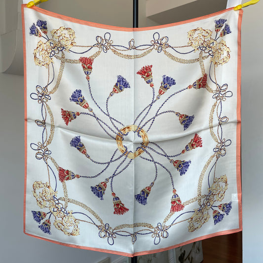 100% Pure Silk Multicolour Large Silk Scarf / Headscarf-The Lines- 26”Silk Scarf / Headscarf