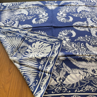 100% Pure Mulberry Silk Multicolour Handmade Large Silk Scarf 43"- The Blue