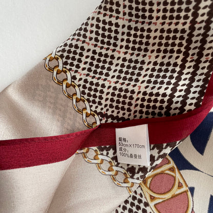100% Pure Silk Multicolour long Silk Scarf / Headscarf-The Pink