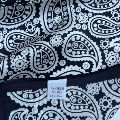 100% Pure Silk Multicolour Small Silk Scarf -The Paisleys