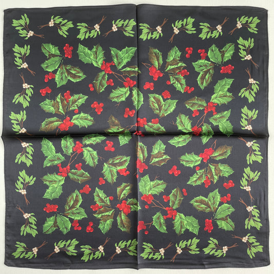 100% Pure Silk Multicolour Small Silk Scarf -The Holly