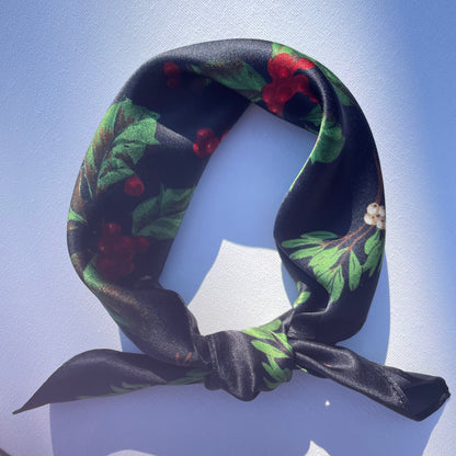 100% Mulberry Silk Scarf-Small Square Multicolor Silk Scarf, lightweight Luxury Neck Hair Scarf - The Holly
