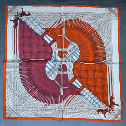 100% Pure Silk Multicolour Large Silk Scarf / Headscarf-The Horses - 26”Silk Scarf / Headscarf