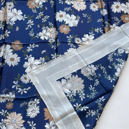 100% Pure Mulberry Silk Multicolour Handmade Large Silk Scarf 43"- The Flowers