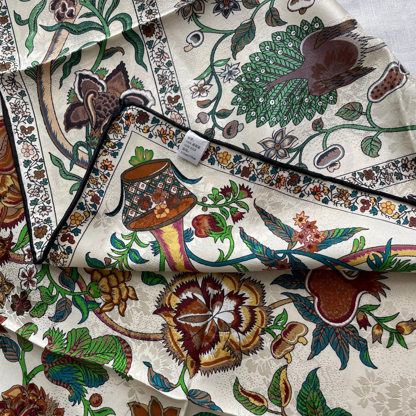 Exquisite Duo-Colour Mulberry 43” Silk Scarf: Hand-Rolled Edge, 6A Grade - The Life Tree