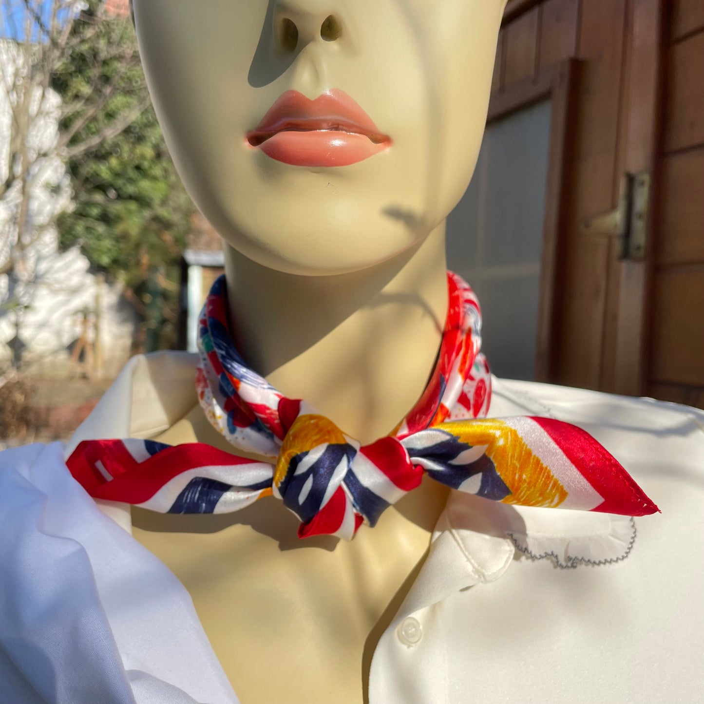 100% Mulberry Silk Scarf-Small Square Multicolor Silk Scarf, lightweight Luxury Neck Hair Scarf - The Painting