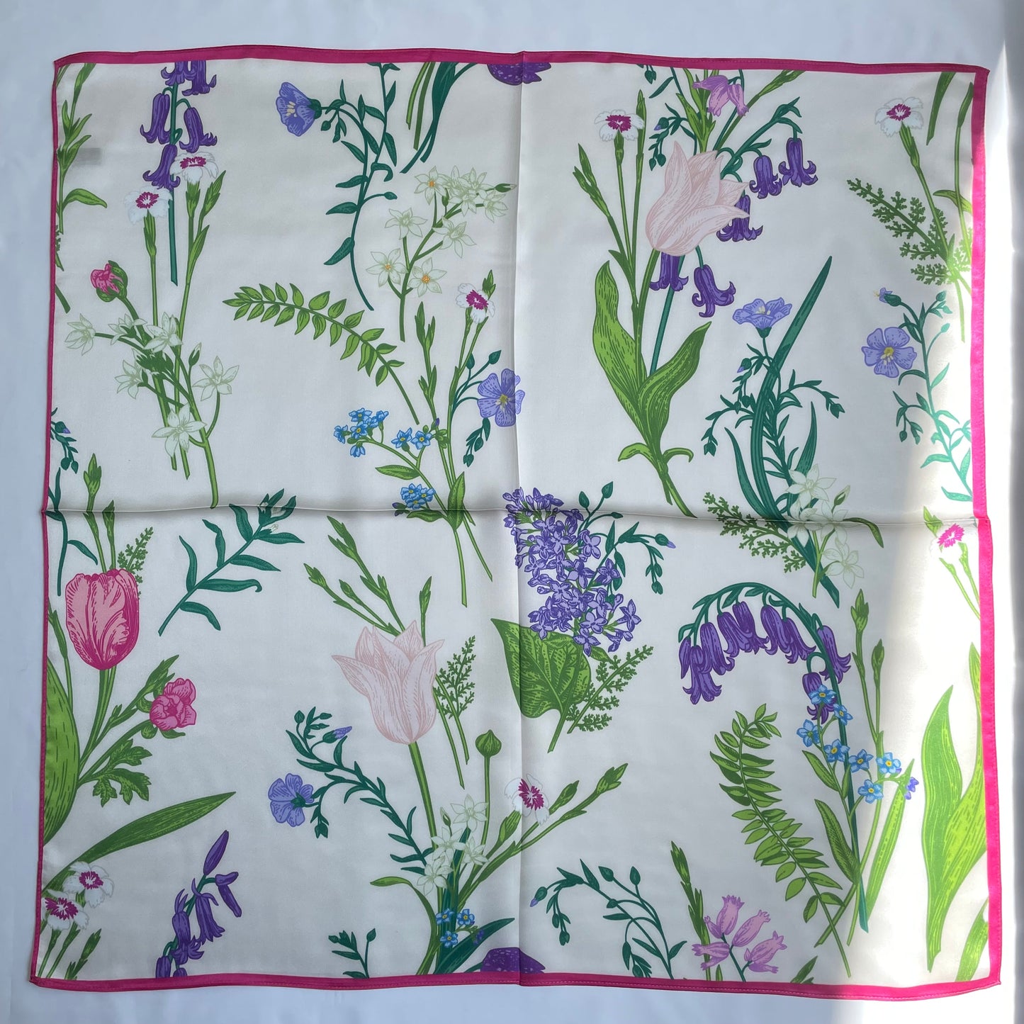 100% Pure Silk Multicolour Large 26” Silk Scarf / Headscarf-The Summer Garden