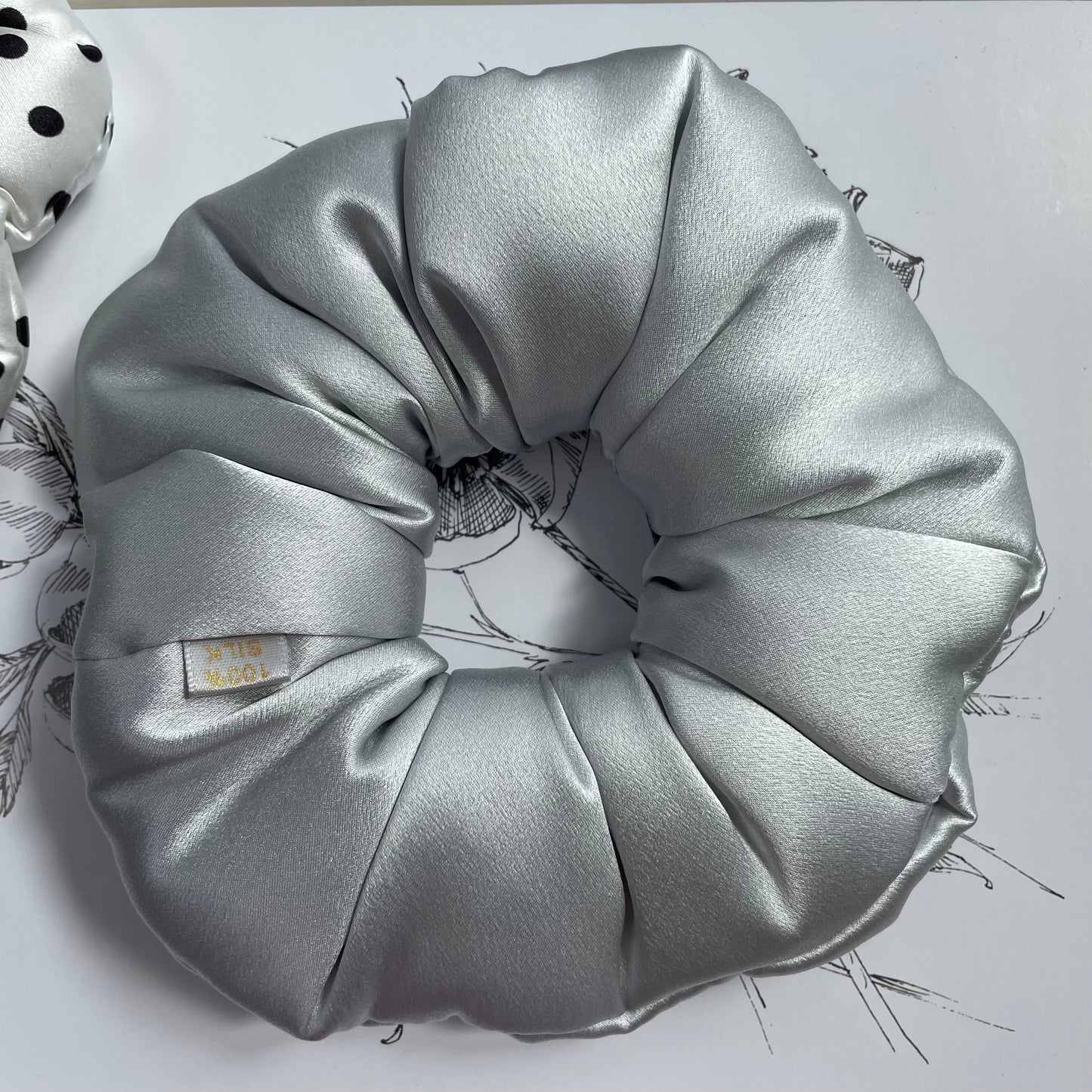 Luxury Oversized Puffy Mulberry Silk Scrunchie | 30 Momme Silk Hair Tie | Premium Silk Hair Accessory Gift for Women