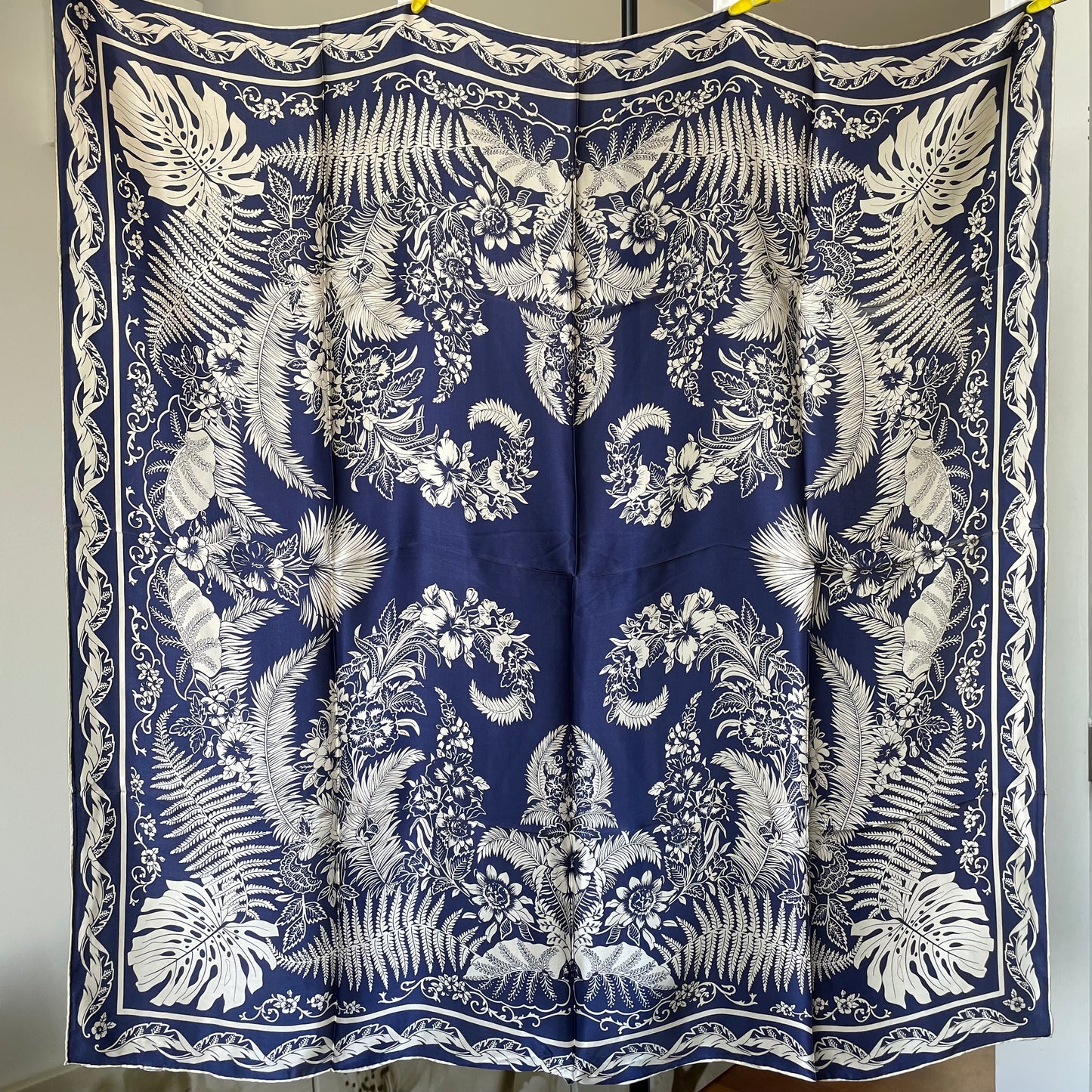 100% Pure Mulberry Silk Multicolour Handmade Large Silk Scarf 43"- The Blue