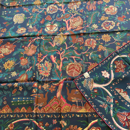 100% Pure Mulberry Silk Multicolour Handmade Large Silk Scarf 43"- The Life Tree II