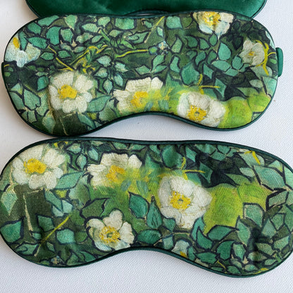 100% Mulberry Silk Ultra Soft Silk Filled Silk Eye Mask - Ideal Silk Sleep Eye Mask-The White Rose