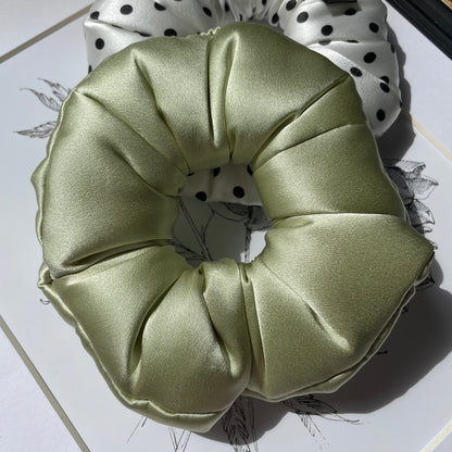 Luxury Oversized Puffy Mulberry Silk Scrunchie | 30 Momme Silk Hair Tie | Premium Silk Hair Accessory Gift for Women