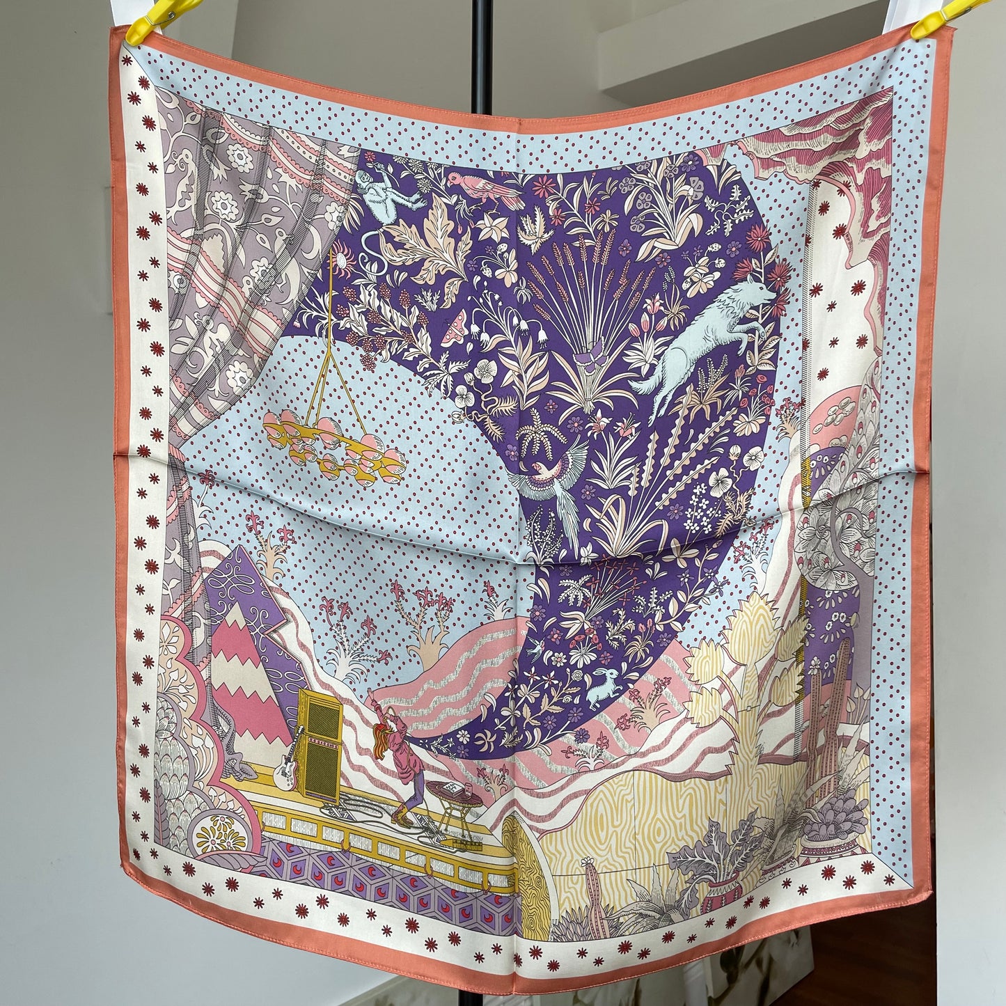 100% Pure Silk Multicolour Large Silk Scarf / Headscarf-The Summer Dream- 26”Silk Scarf / Headscarf