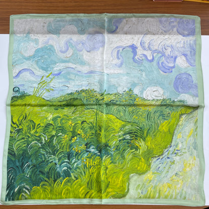 100% Pure Silk Multicolour Large Silk Scarf / Headscarf-The Spring - 26”Silk Scarf / Headscarf