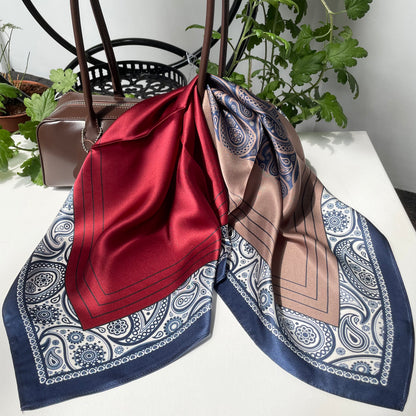 100% Pure Silk Multicolour Large 26” Silk Scarf / Headscarf-The Paisleys