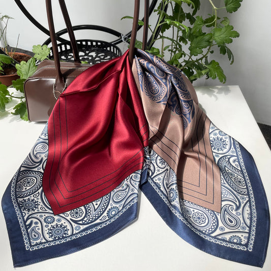 100% Pure Silk Multicolour Large 26” Silk Scarf / Headscarf-The Paisleys