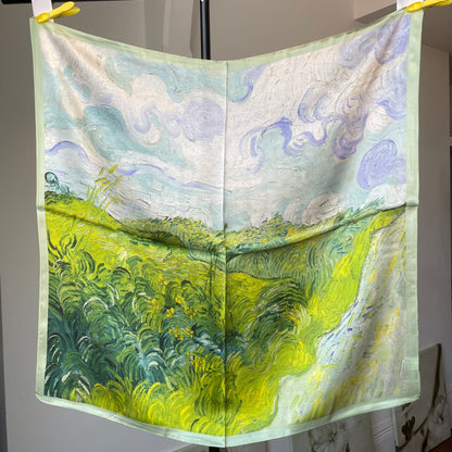 100% Pure Silk Multicolour Large Silk Scarf / Headscarf-The Spring - 26”Silk Scarf / Headscarf