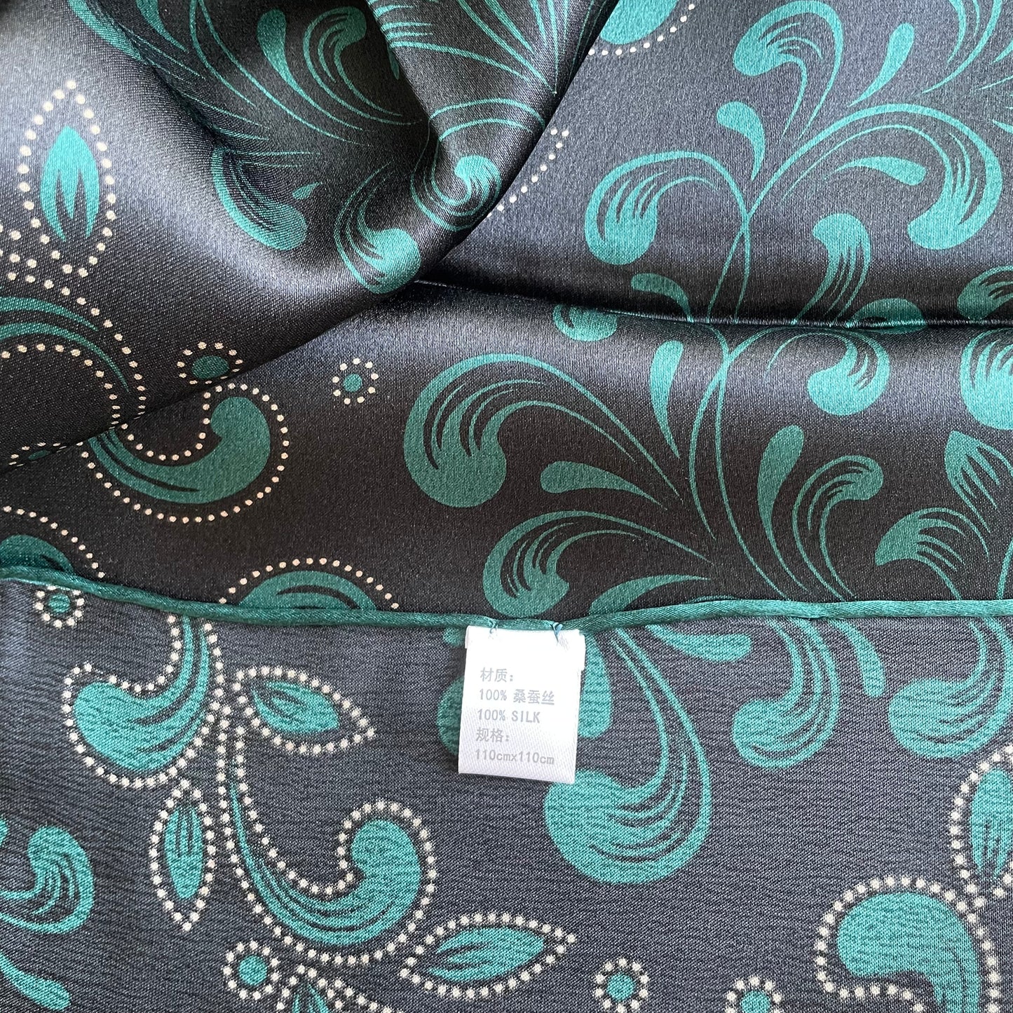 100% Pure Mulberry Silk Multicolour Handmade Large Silk Scarf 43"- The Blue