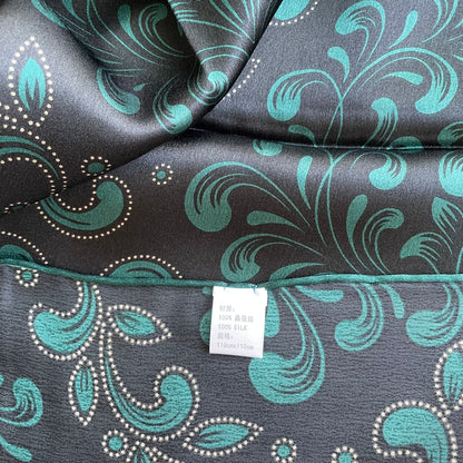 100% Pure Mulberry Silk Multicolour Handmade Large Silk Scarf 43"- The Blue