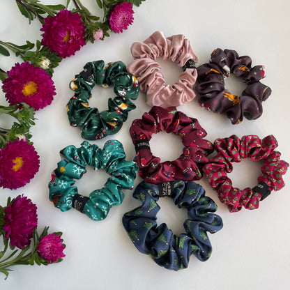 100% Pure Mulberry Silk Small Elastic Hair Scrunchie - Pure Silk Hair Scrunchie/hair Accessory-The Pink