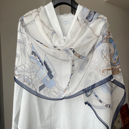 100% Pure Silk Multicolour long Silk Scarf / Headscarf-The Sealing
