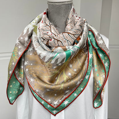 Exquisite Duo-Colour Mulberry 43” Silk Scarf: Hand-Rolled Edge, 6A Grade - The Olympias
