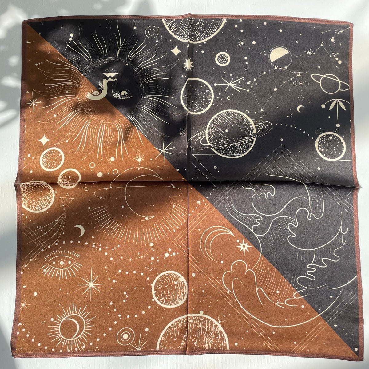 The Universe 20-inch pure mulberry silk square scarf