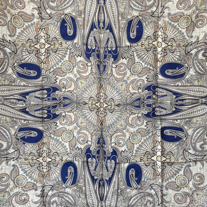 Exquisite Duo-Colour Mulberry 43” Silk Scarf: Hand-Rolled Edge, 6A Grade - The Paisleys