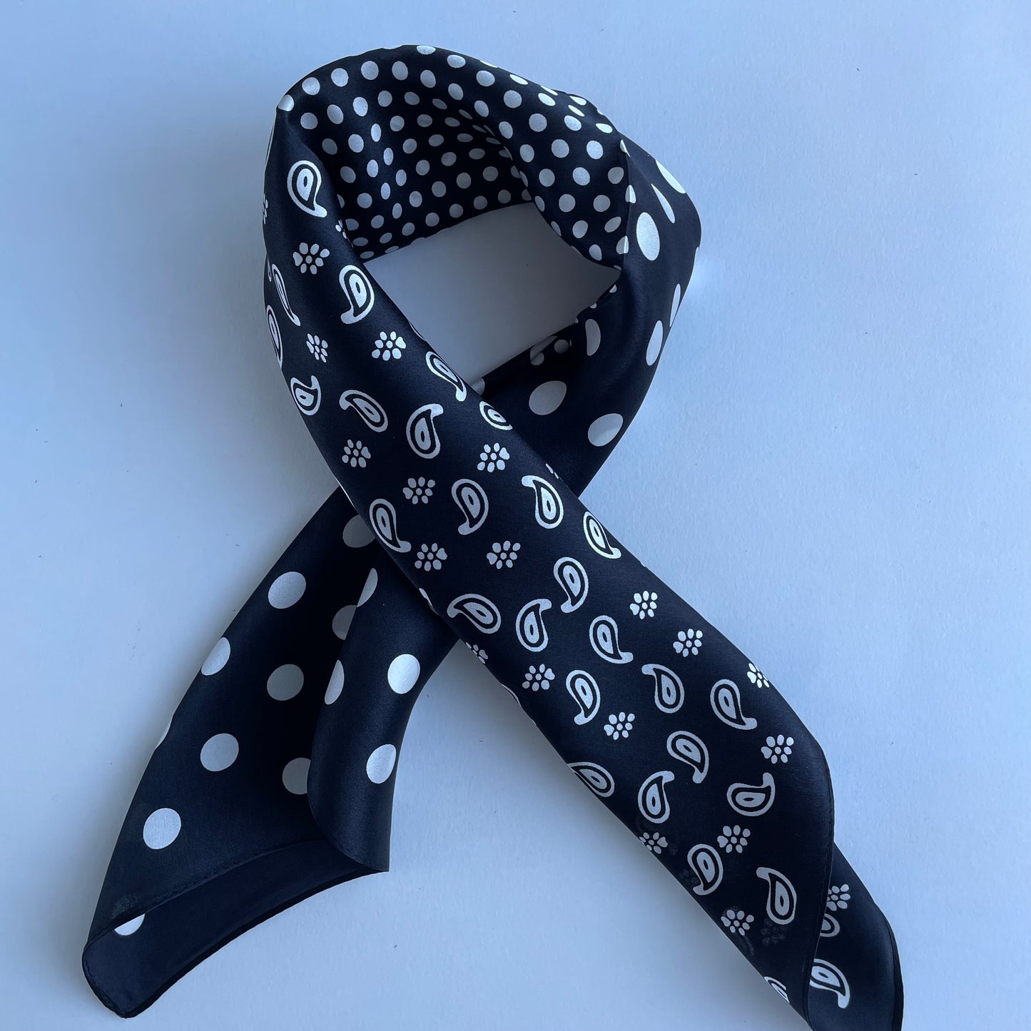 100% Pure Silk Multicolour Small Silk Scarf -The Paisleys