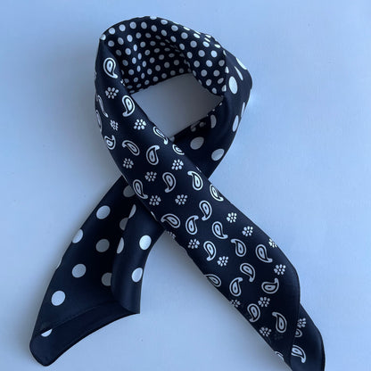 100% Pure Silk Multicolour Small Silk Scarf -The Paisleys