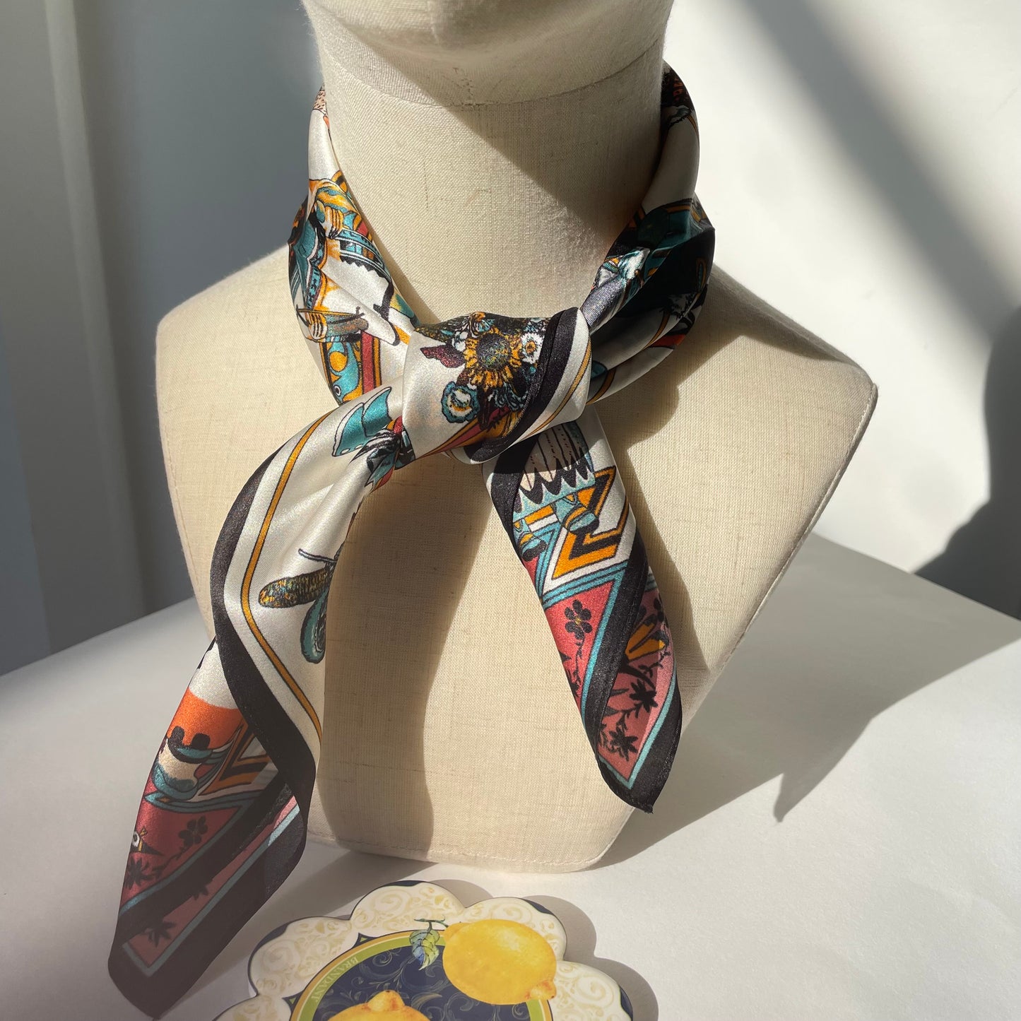 100% Mulberry Silk Scarf-Small Square Multicolor Silk Scarf, lightweight Luxury Neck Hair Scarf - The Native Americans