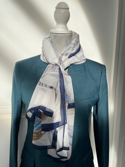 100% Pure Silk Multicolour long Silk Scarf / Headscarf-The Sealing
