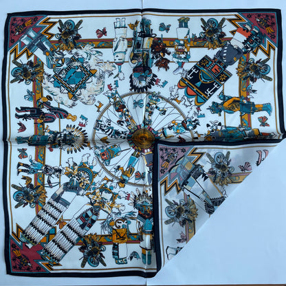 100% Mulberry Silk Scarf-Small Square Multicolor Silk Scarf, lightweight Luxury Neck Hair Scarf - The Native Americans