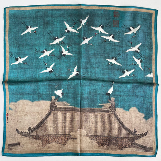 100% Pure Silk Multicolour Small Silk Scarf -The Asian