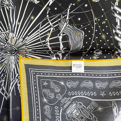 100% Pure Silk Multicolour Small Silk Scarf -The Horse & Bone