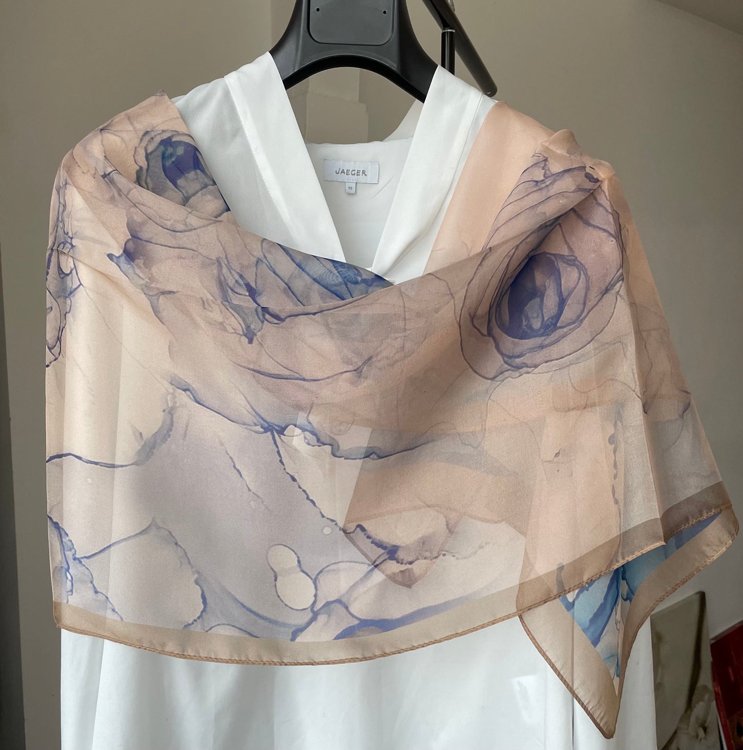 100% Pure Silk Multicolour long Silk Scarf / Headscarf-The Rose