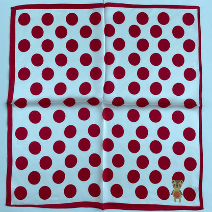 100% Pure Silk Multicolour Small Silk Scarf -The Red Dots