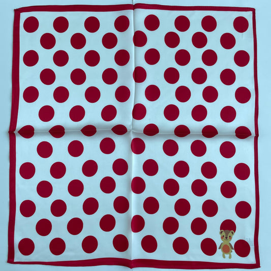100% Pure Silk Multicolour Small Silk Scarf -The Red Dots