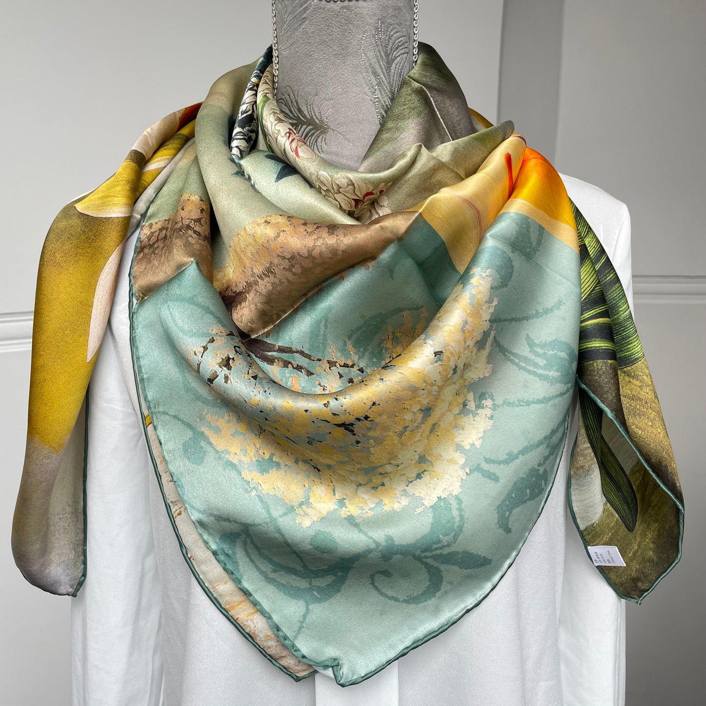 100% Pure Mulberry Silk Multicolour Handmade Large Silk Scarf 43"- The Paintings