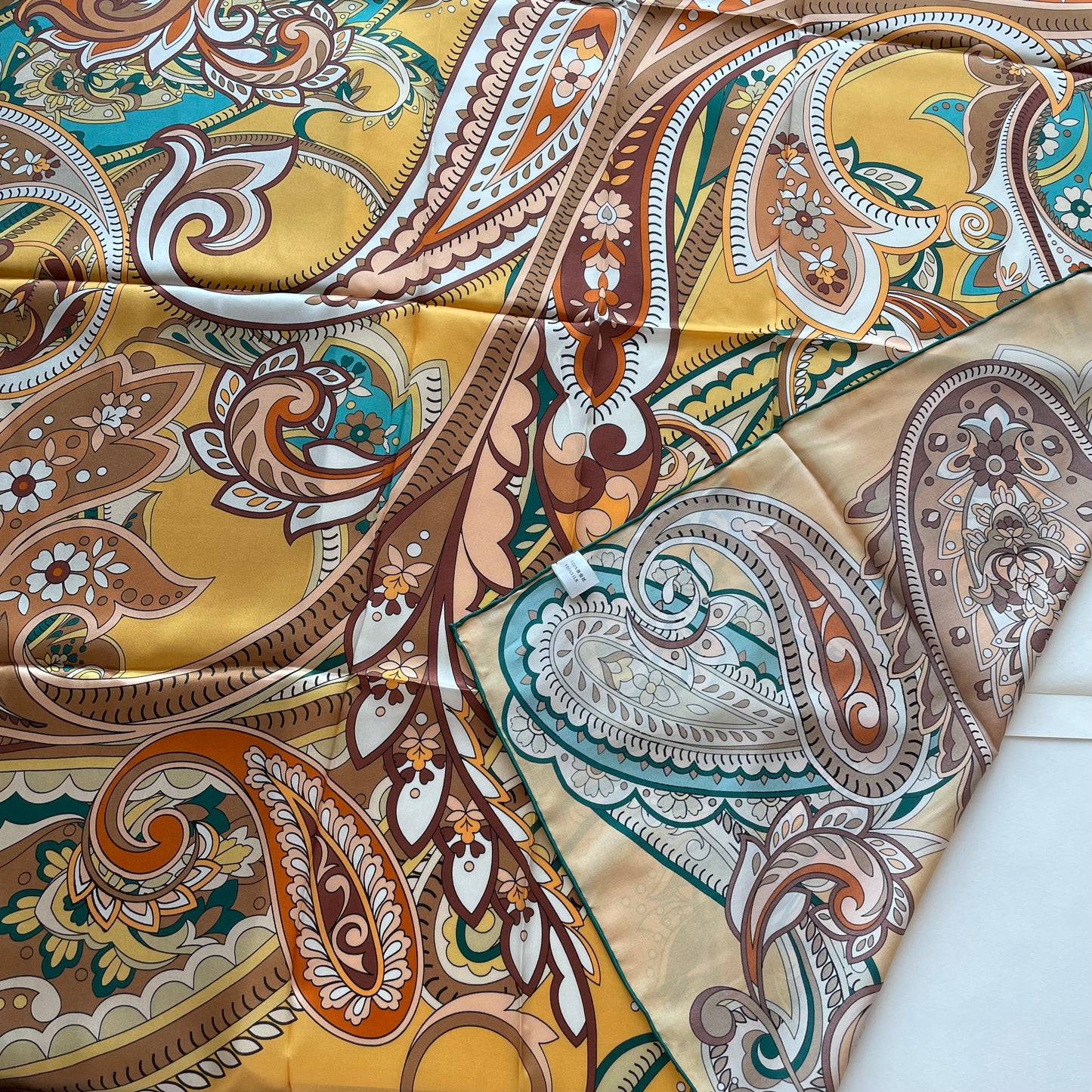 100% Pure Mulberry Silk Multicolour Handmade Large Silk Scarf 43"- The Paisleys