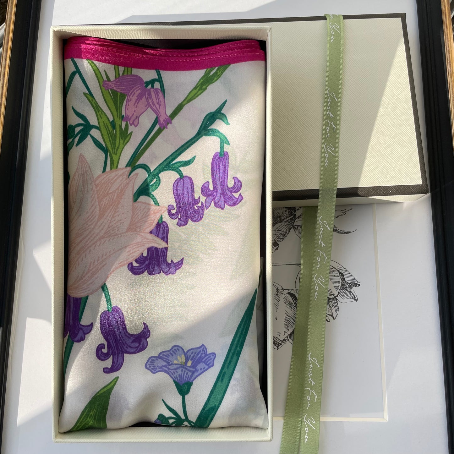 100% Pure Silk Multicolour Large 26” Silk Scarf / Headscarf-The Summer Garden