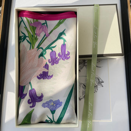 100% Pure Silk Multicolour Large 26” Silk Scarf / Headscarf-The Summer Garden