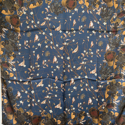 100% Pure Mulberry Silk Multicolour Handmade Large Silk Scarf 43"- The Birds