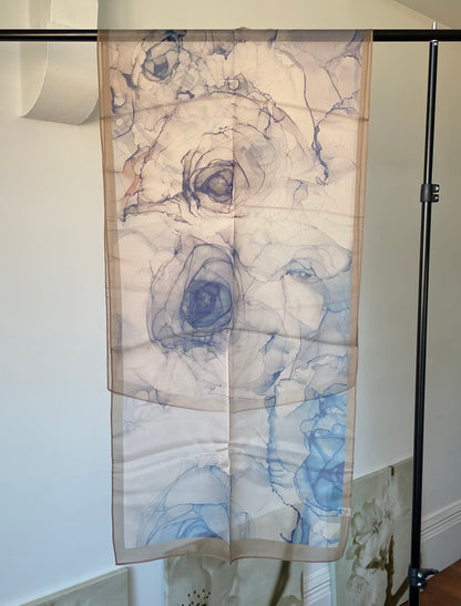100% Pure Silk Multicolour long Silk Scarf / Headscarf-The Rose