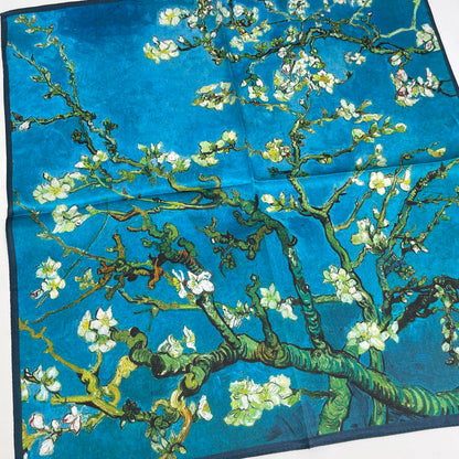 100% Pure Silk Multicolor 20" Silk Square Scarf -The Flowers