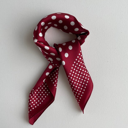 100% Pure Silk Multicolour Small Silk Scarf -The Dots